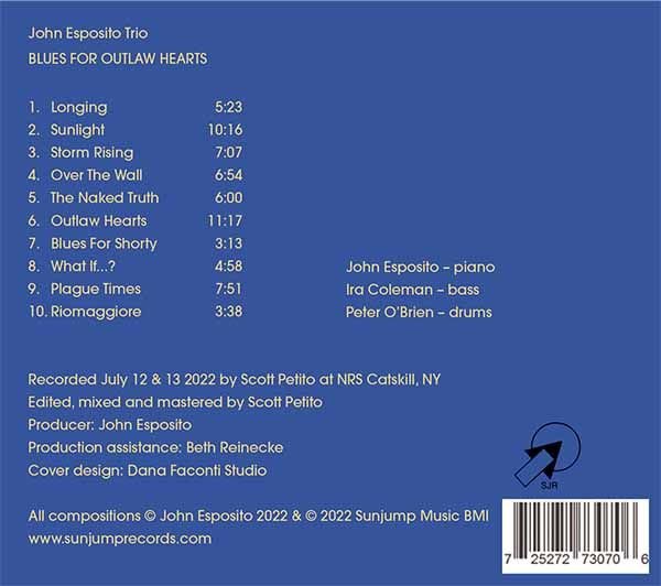 BLUES OUTLAW HEARTS CD Back